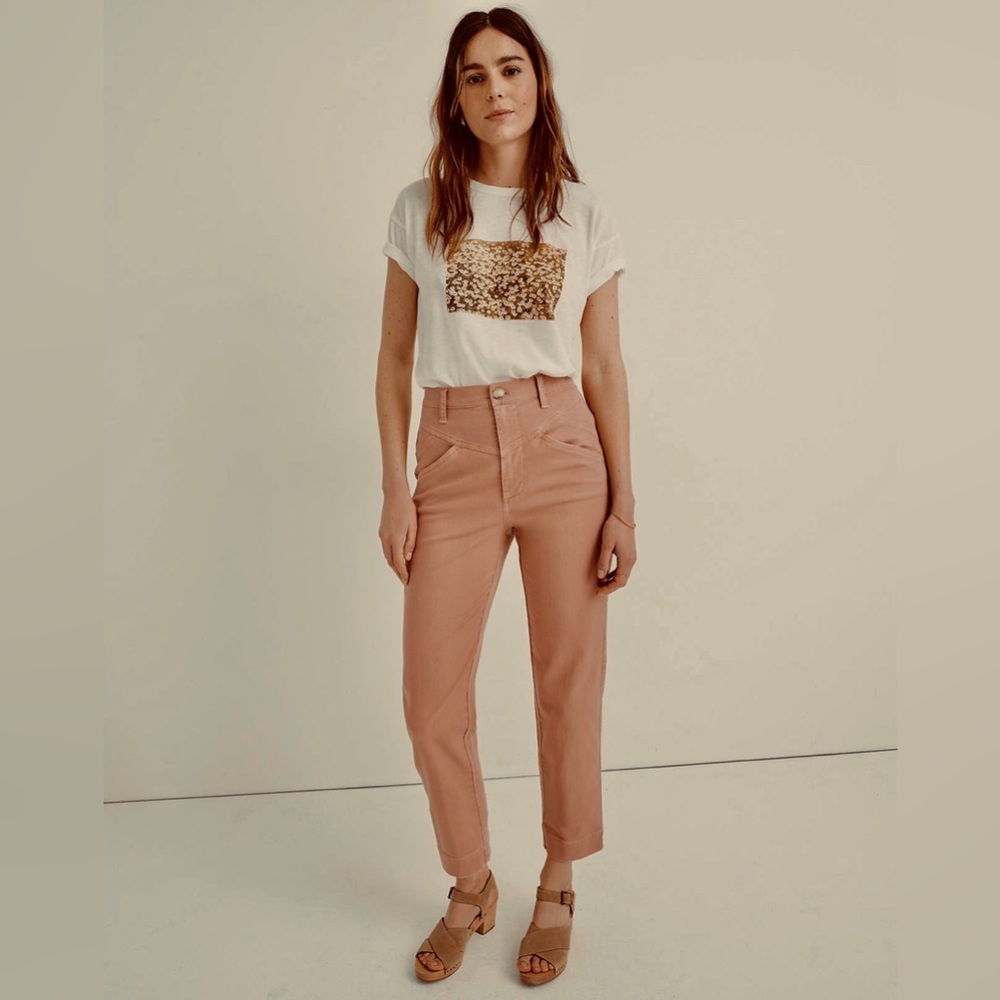 Madewell Brand (2022) NWT Tapered Pants: Yoke Edition. Size 26. "Rosewood"